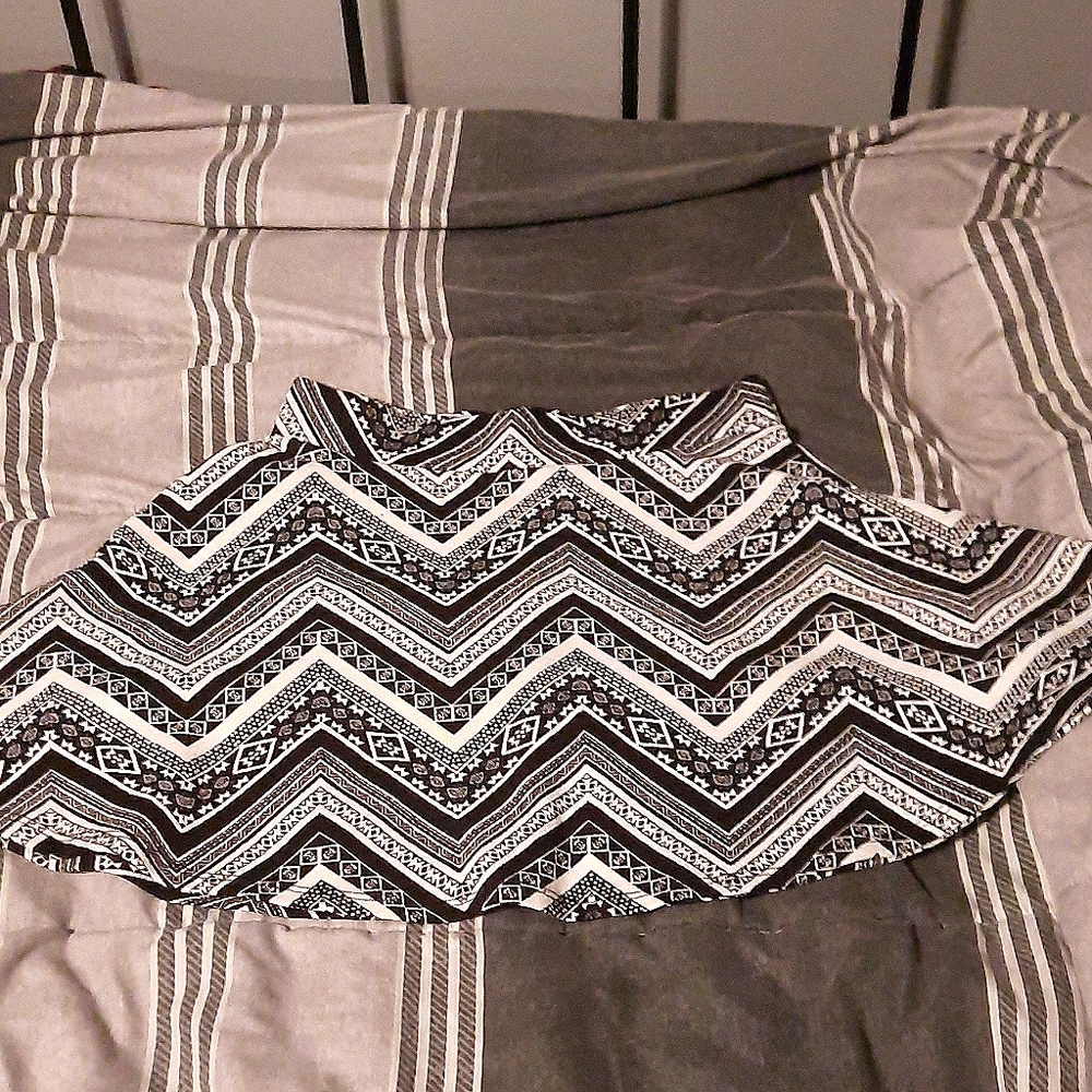 Black and White Skater Skirt